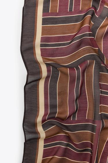 FOULARD IMPRIMÉ MODAL - Grenat de Zara - Image 1