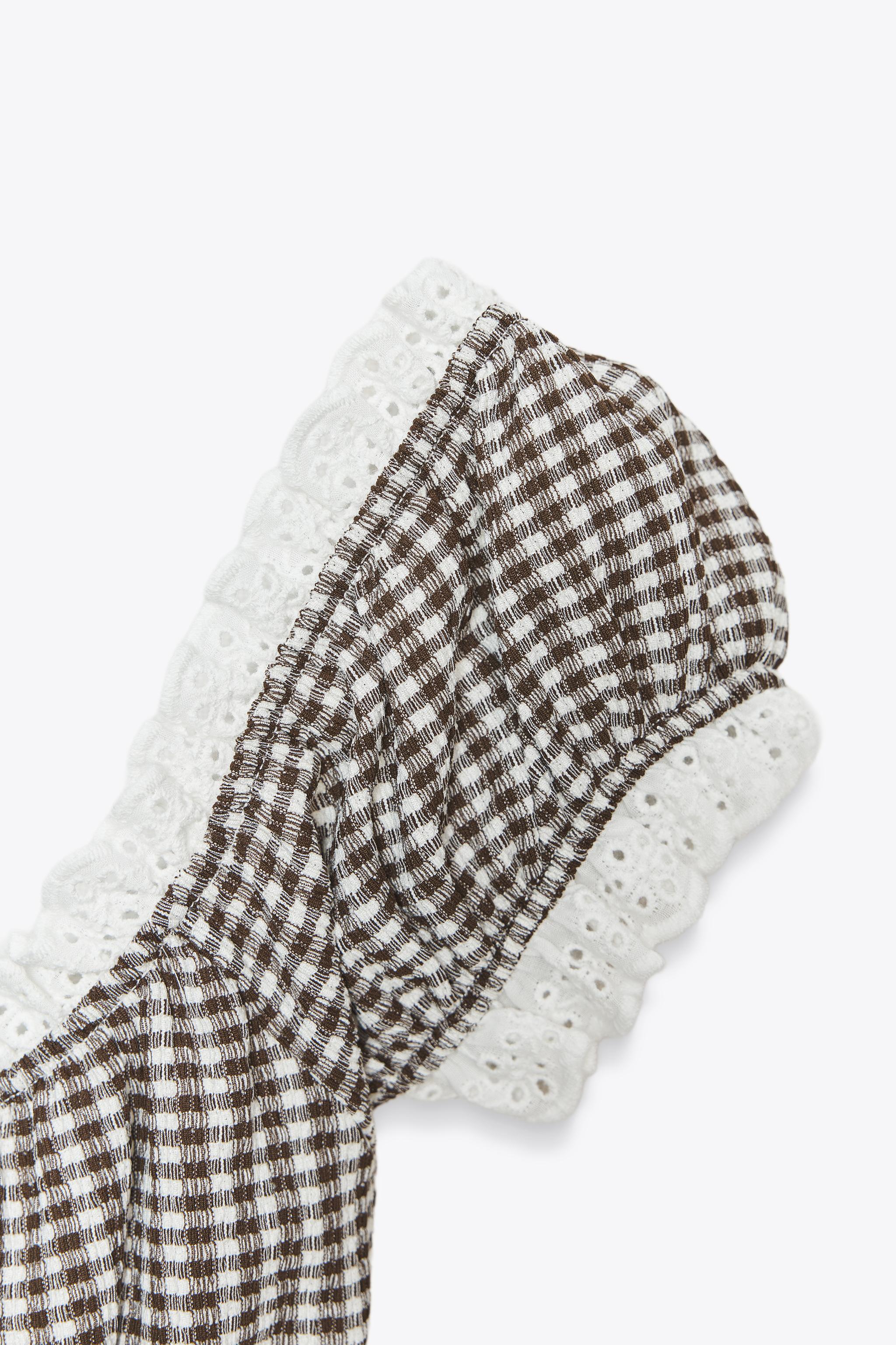 GINGHAM LACE TOP