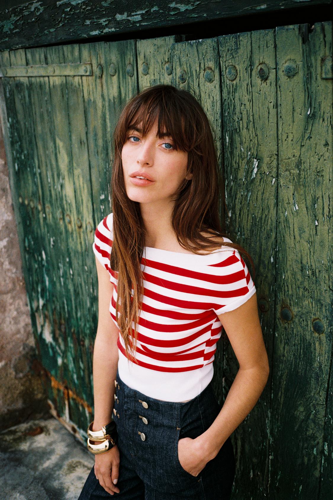 STRIPED BOATNECK TOP