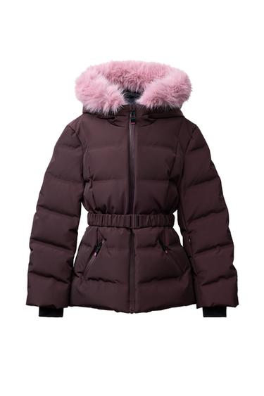 DYNEJAKKE MED 80 % DUN OG 20 % FJEDRE VANDAFVISENDE OG VINDTÆT BÆLTE RECCO® SYSTEM SKIKOLLEKTION - Brun fra Zara