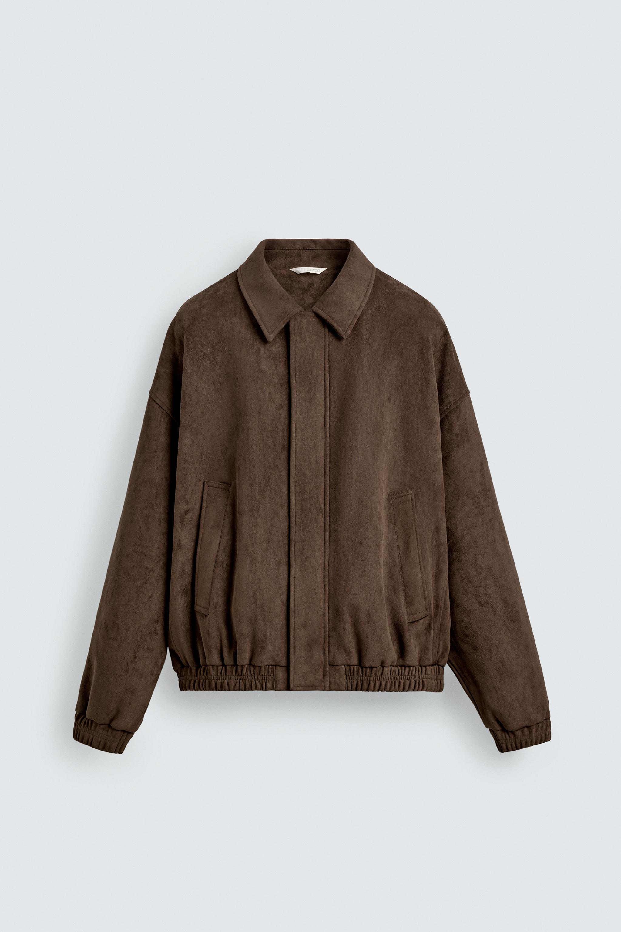 ZARAフェイクスエード レギュラーフィットジャケット 新品未使用】ZARA フェイクスエードレギュラーフィットジャケット L