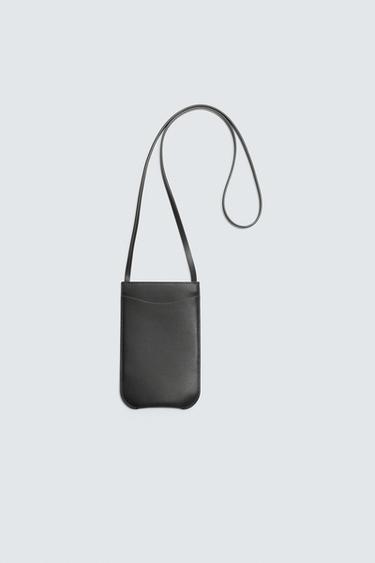 LEATHER CROSSBODY BAG - Black by Zara