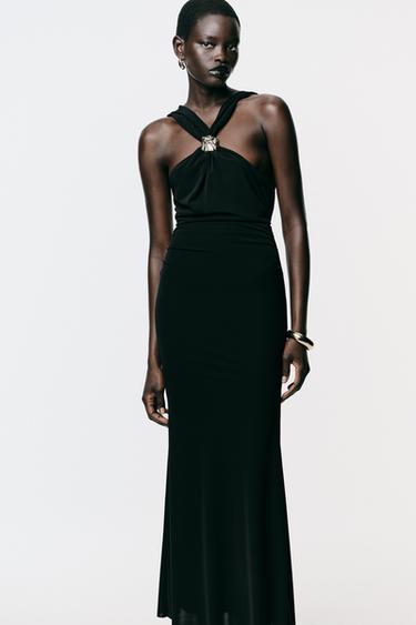 CROSSOVER DRESS WITH DETAIL - Black by Zara - Image 1