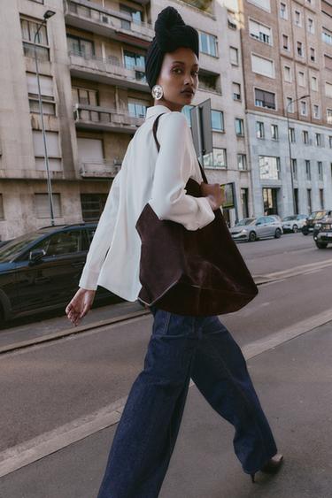 CHEMISE EN CRÊPE À VOLANT - Blanc cassé de Zara - Image 2