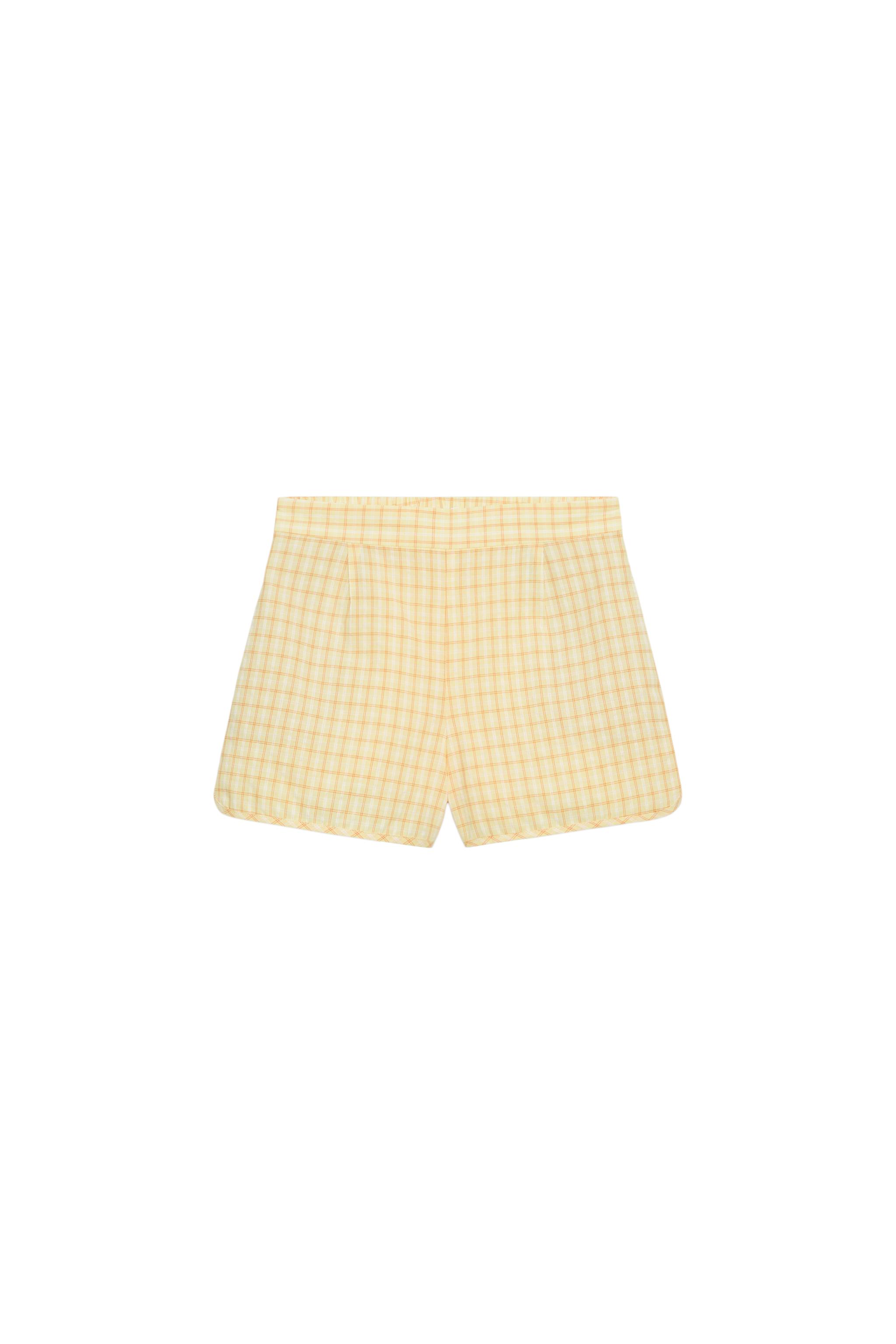 チェック柄ショートパンツ - イエロー | ZARA Japan / 日本