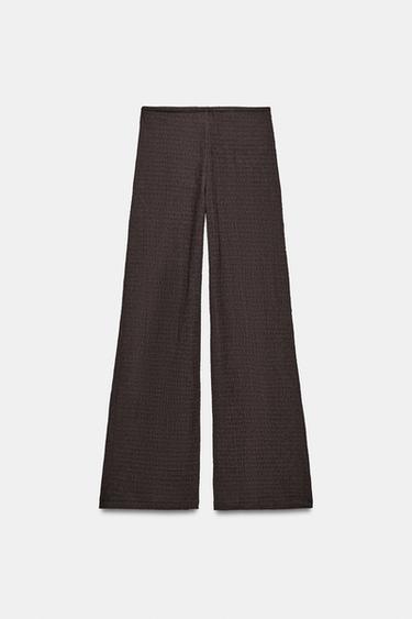 TEXTURED STRAIGHT-LEG TROUSERS - Chocolate by Zara - Image 5
