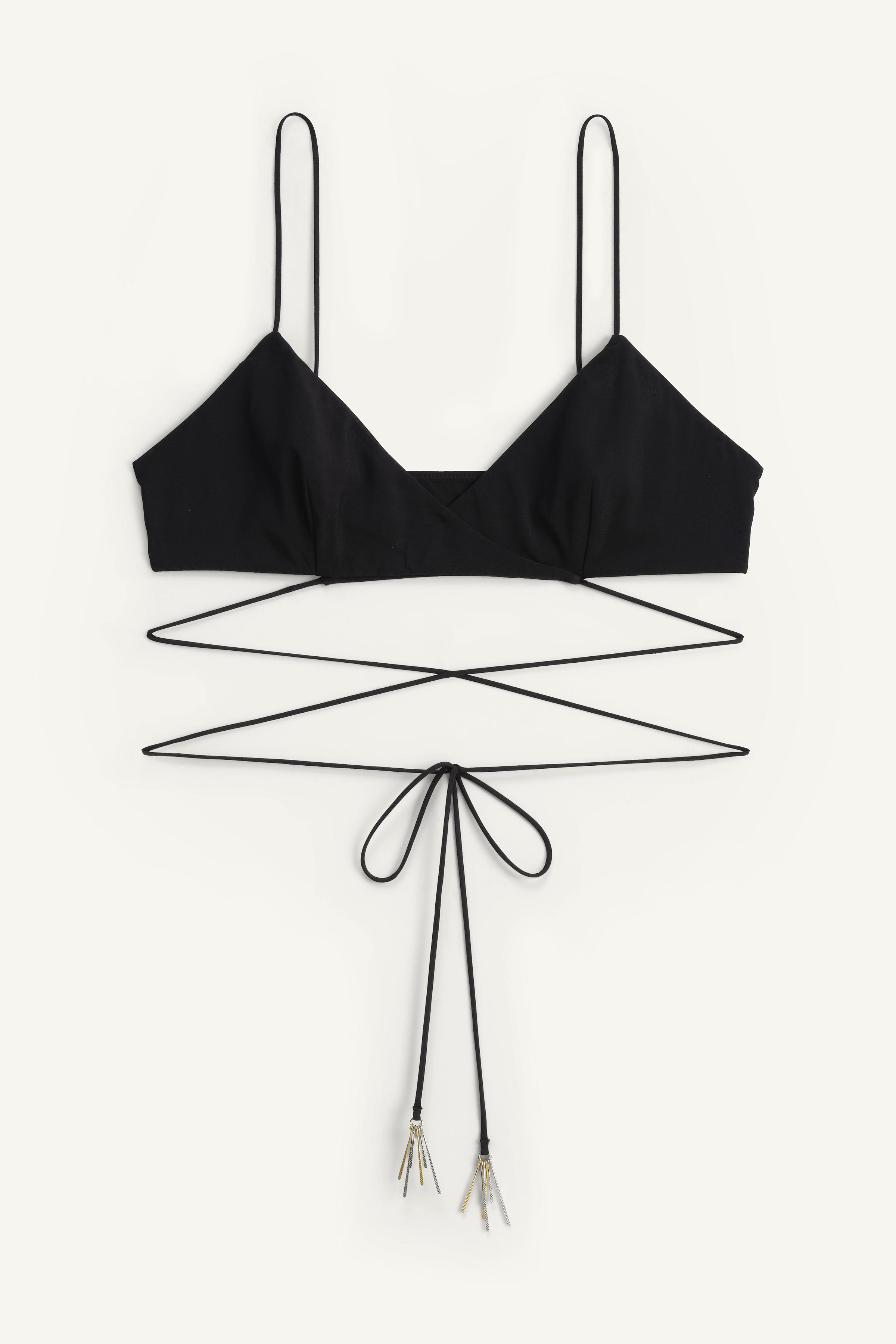 LIMITED EDITION TRIANGLE BRA WITH APPLIQUÉS - Black | ZARA