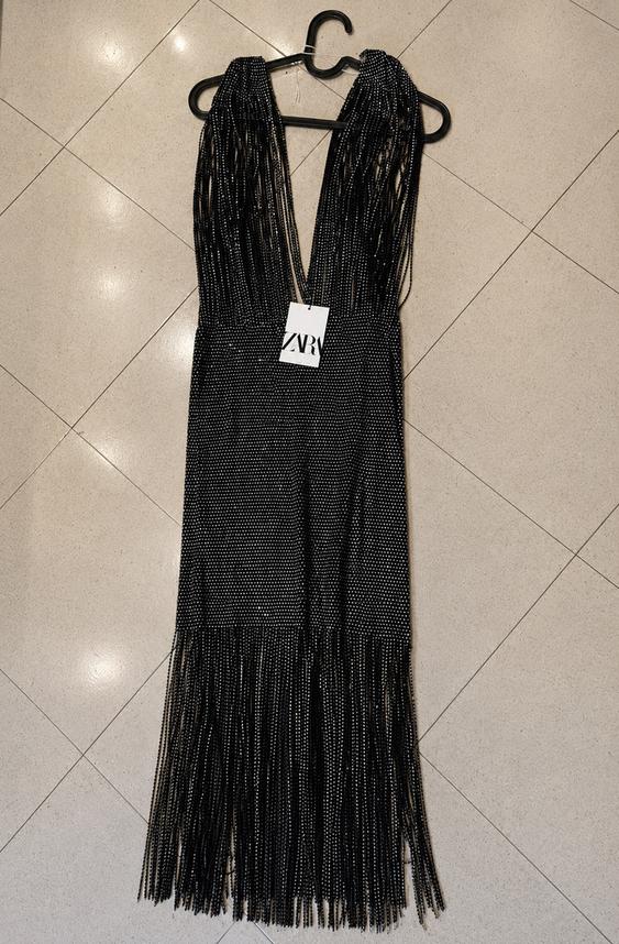 CASCADING DRESS WITH RHINESTONES SECOND HAND