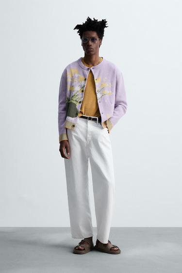 CARDIGAN JACQUARD FLORAL © OTIS KWAME KYE QUAICOE - Violet de Zara