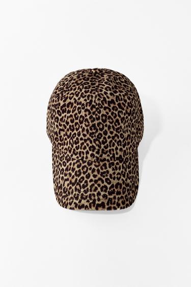 Zara ANIMAL PRINT TWILL CAP - Leopard