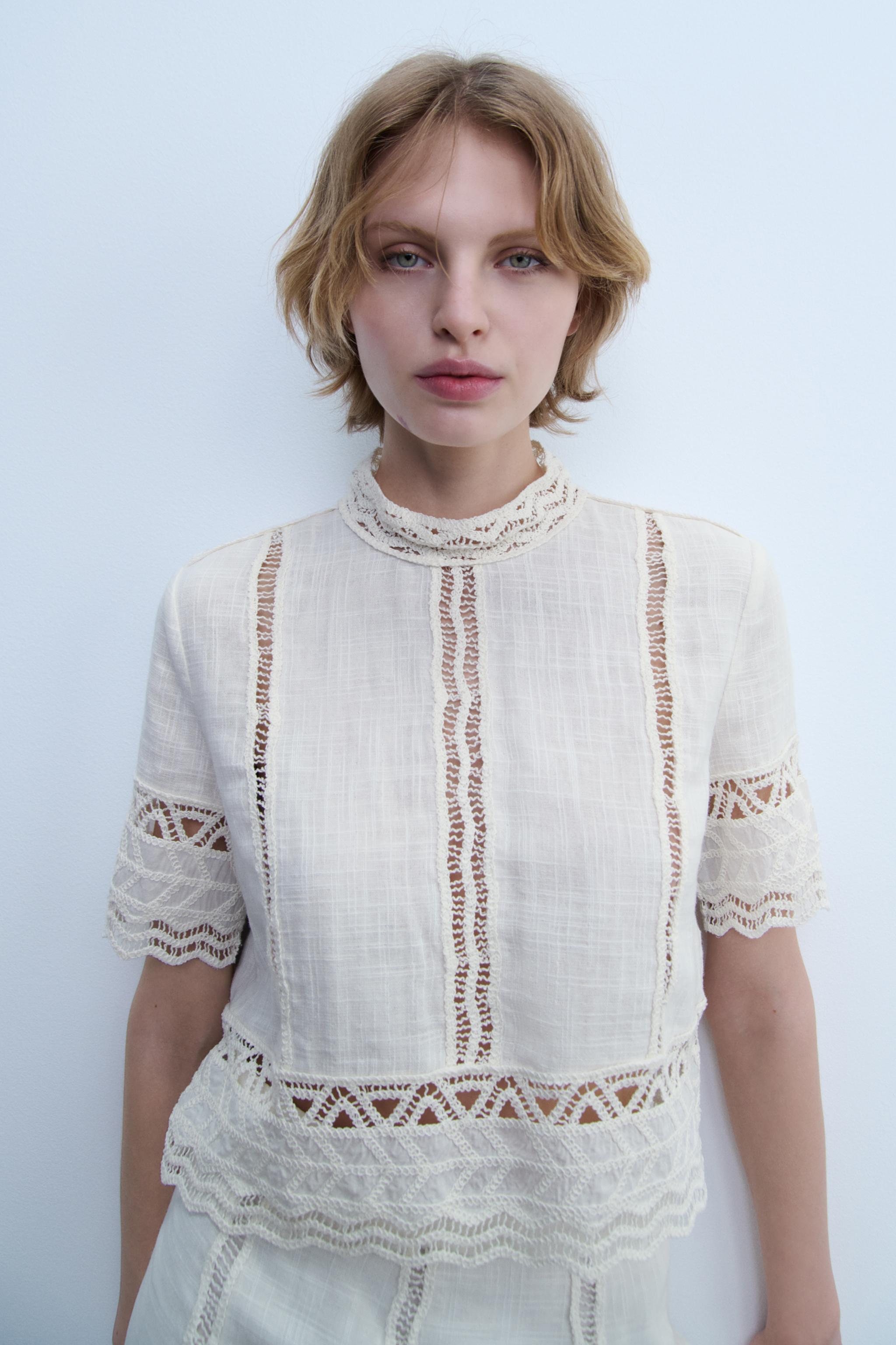 CROCHET SHIRT ZW COLLECTION - Ecru | ZARA United States