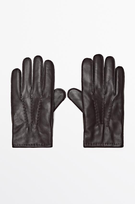 Zara Nappa leather gloves - Brown - Image 0