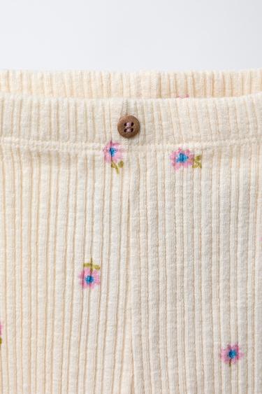 LEGGING STRUCTURE FLEURS - Écru de Zara - Image 2