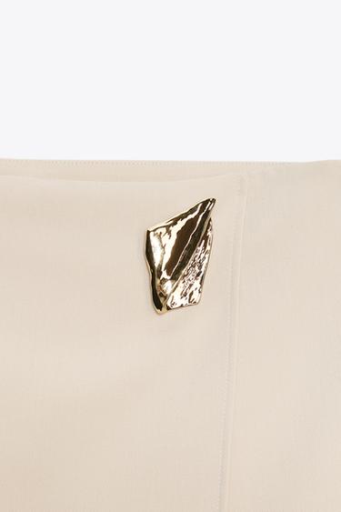 ASYMMETRIC SKORT WITH APPLIQUE - Bone by Zara - Image 7