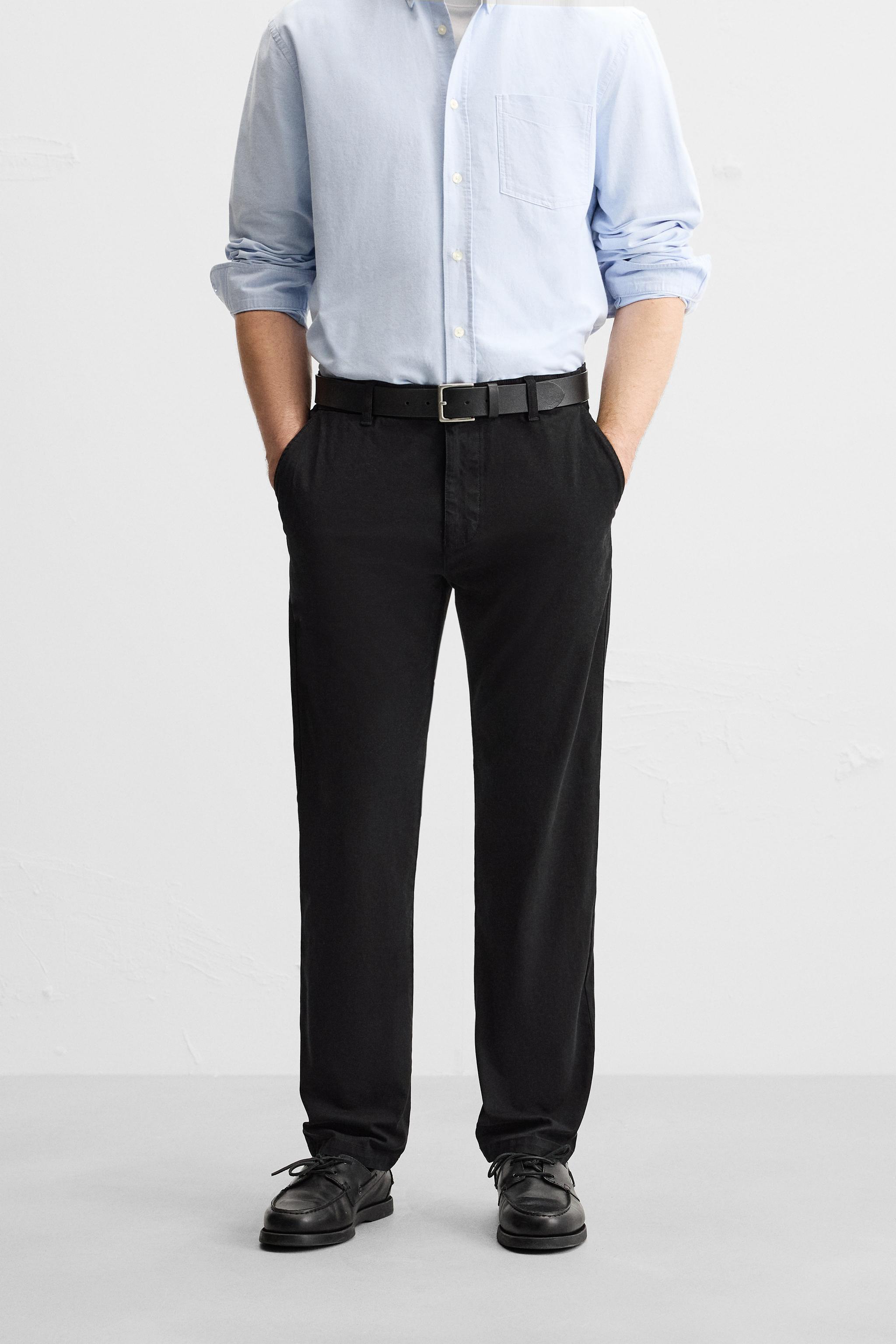 SLIM FIT CHINO PANTS - Dark gray | ZARA United States
