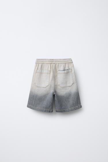 DIP DYE DENIM BERMUDA SHORTS - Black by Zara - Image 1
