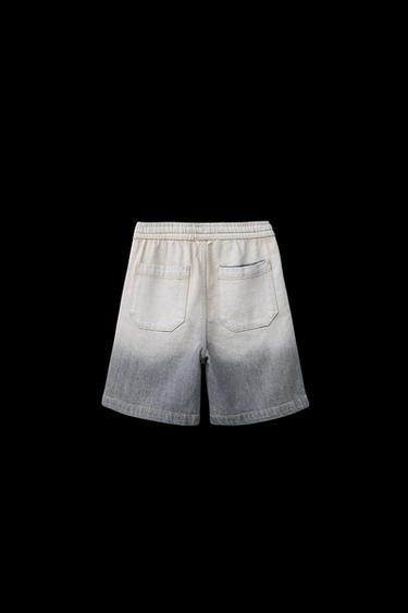 DENIM-BERMUDASHORTS MIT DIP-DYE-EFFEKT - Schwarz von Zara