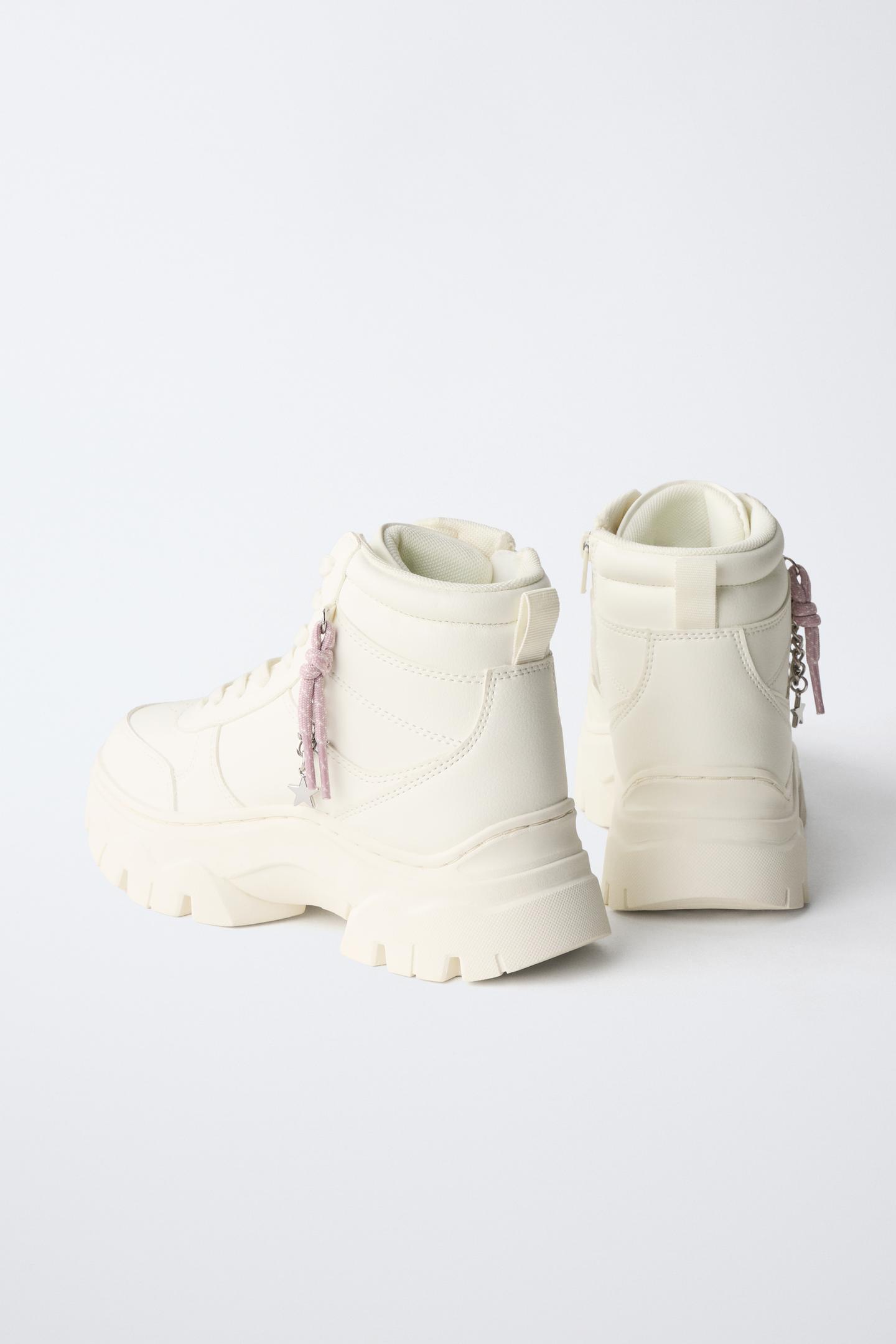 Детские кроссовки Zara Charm Sneaker, цвет: Молочный белый — фото 6