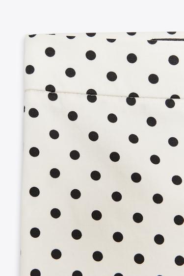 POLKA DOT MINI FLARE TROUSERS - Ecru / Black by Zara - Image 5