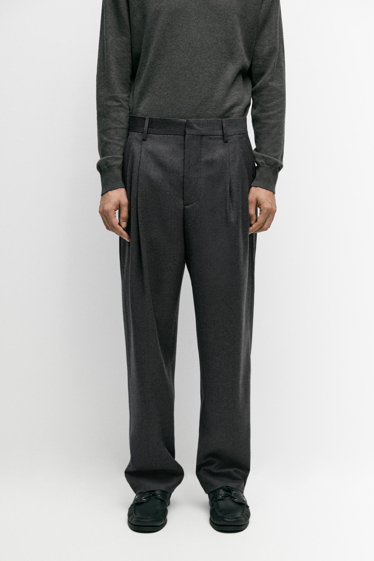 100% wool suit pants — Light gray
