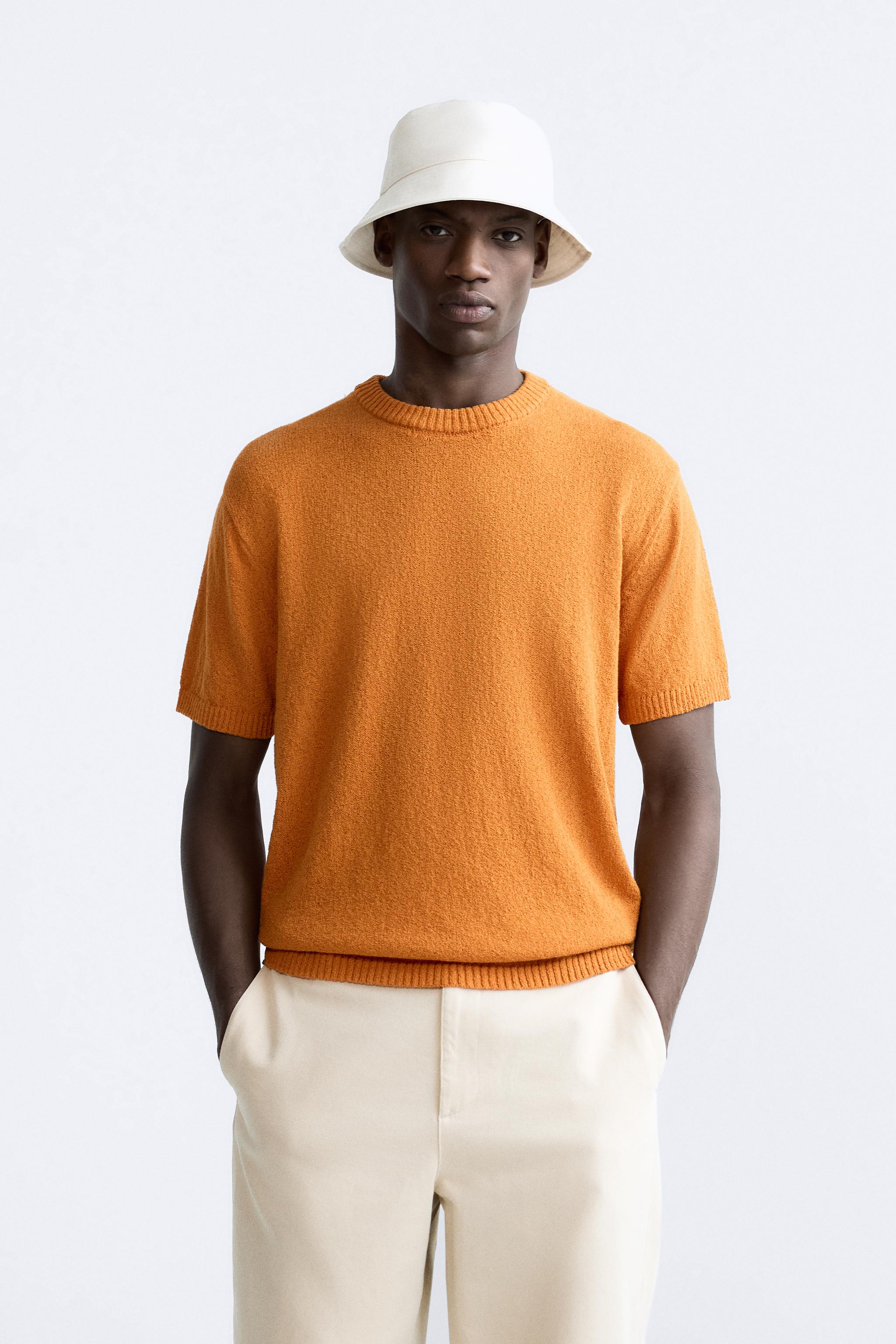 Basic orange hot sale t shirt