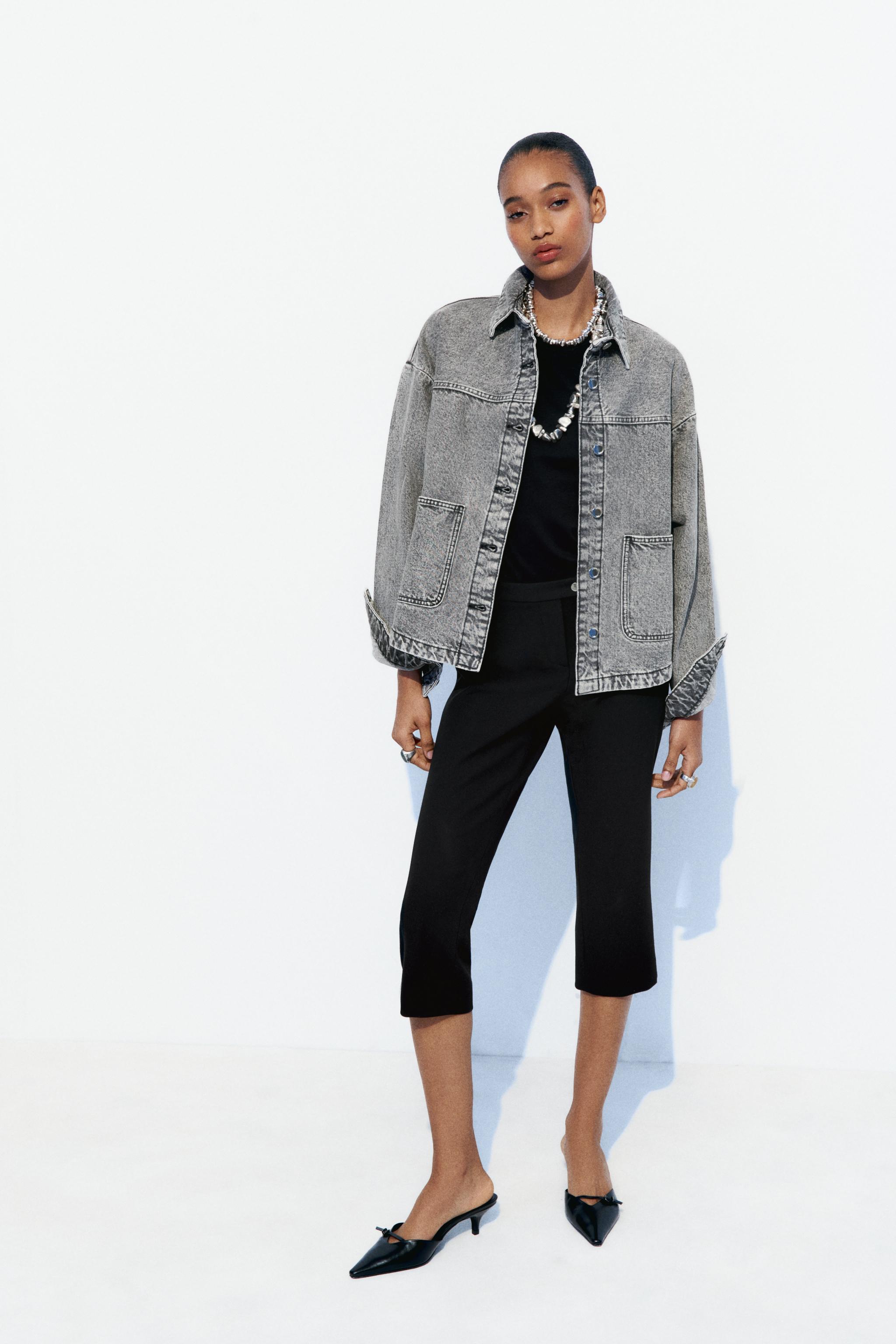 Zara denim discount jacket cropped