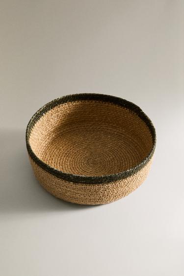 ROUND WOVEN BASKET - Green by Zara - Image 1