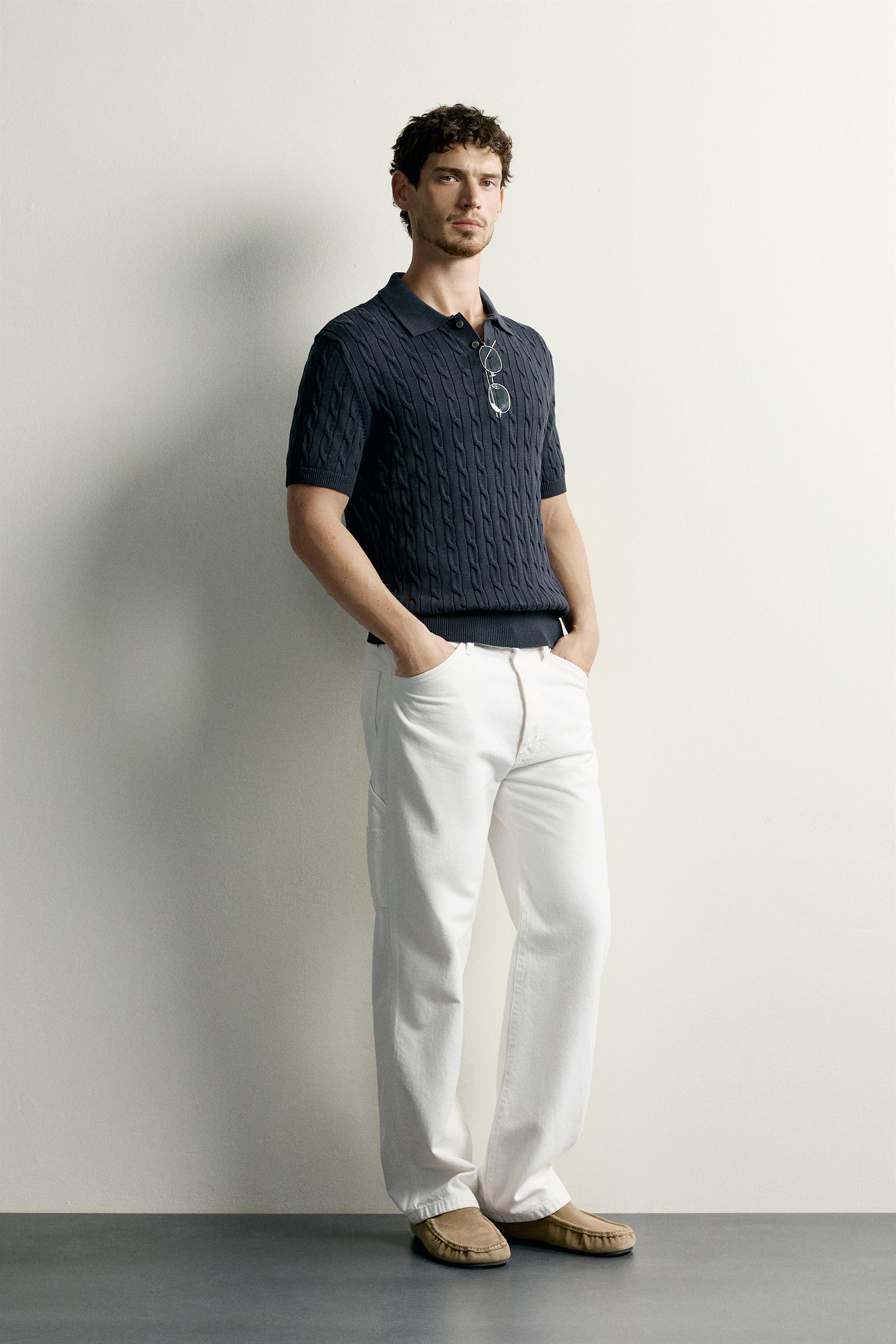 POLO EN MAILLE STRUCTURE TORSADES