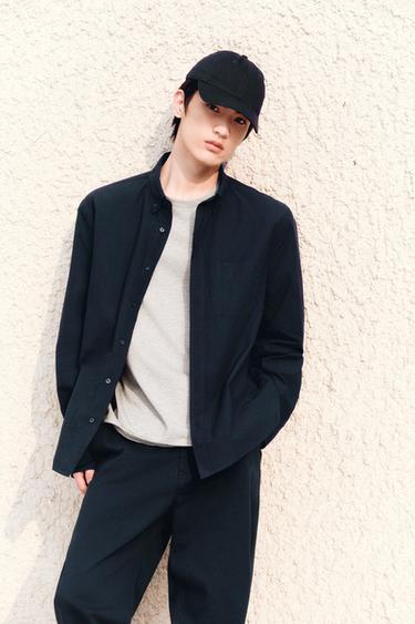 Zara 標準版棉質襯衫 - 藍色