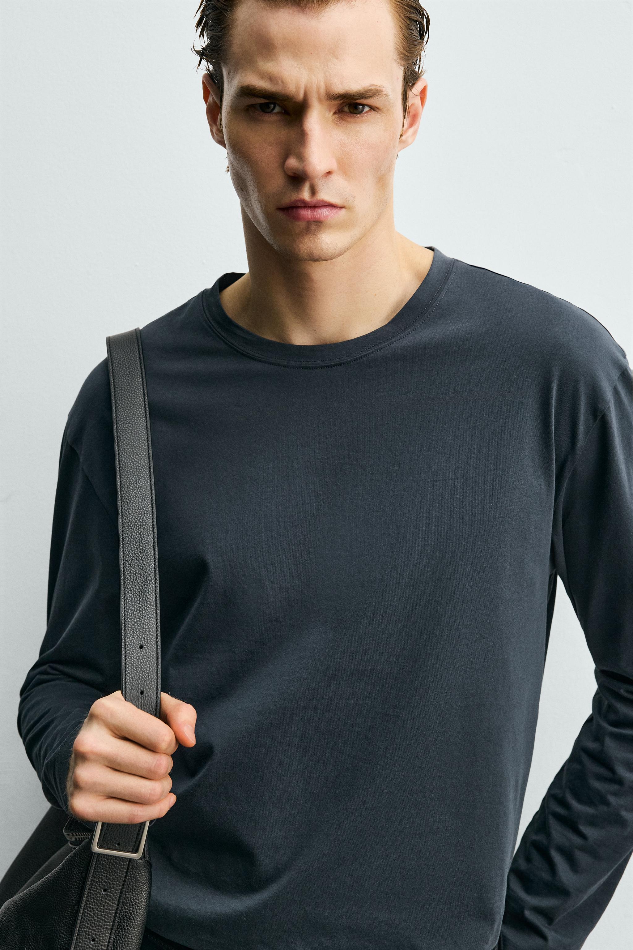 T-SHIRT MERCERISÉ À MANCHES LONGUES