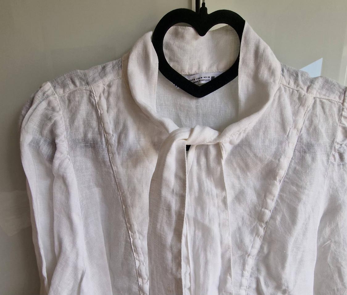 100% LINEN SHIRT WITH BOW - Image 2