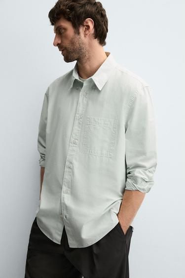 RELAXED FIT POPLIN SHIRT - Sky blue by Zara - Image 5