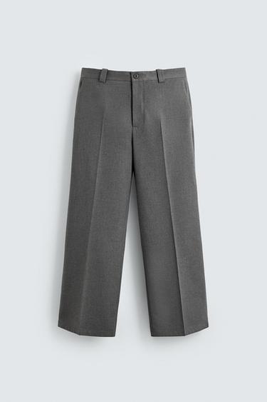 FLOWING WIDE-LEG TROUSERS - Grey by Zara