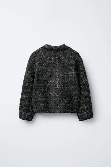 CARDIGAN WITH SHIMMER AND VELVET BOWS - Anthracite Grey by Zara - Image 1