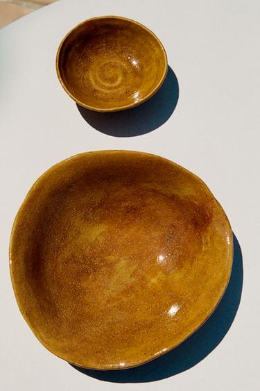 DECORATIVE CERAMIC BOWL - Ochre by Zara