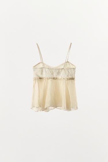 TOP STYLE LINGERIE EN DENTELLE - Écru de Zara - Image 7
