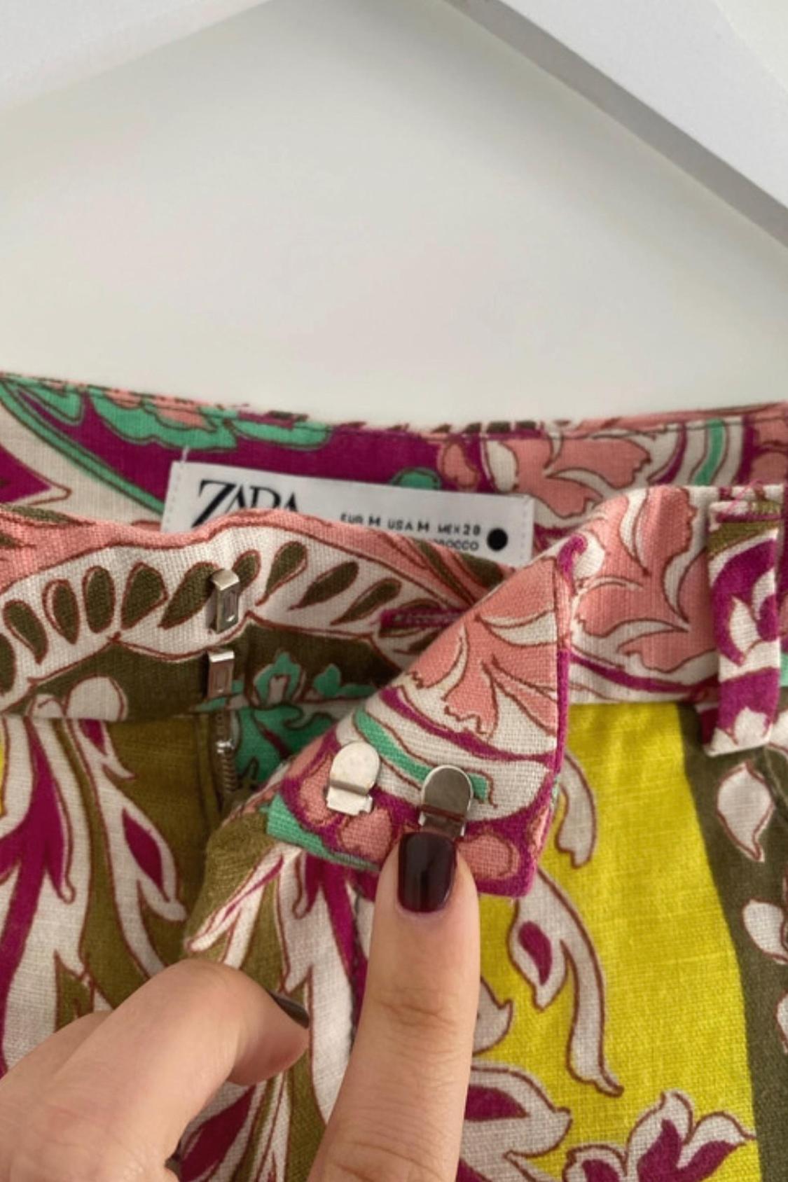CROPPED FLARED LINEN BLEND TROUSERS - Image 6
