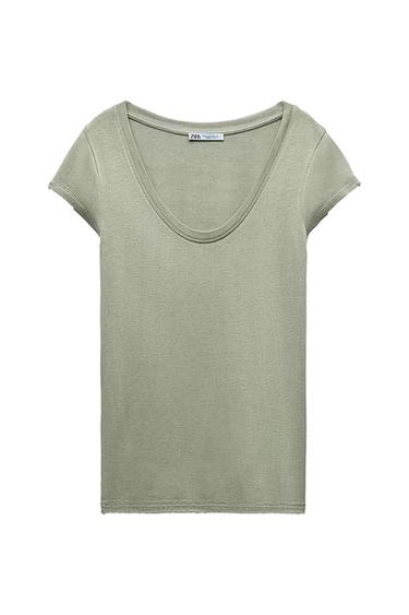 VISCOSE ROUND NECK T-SHIRT