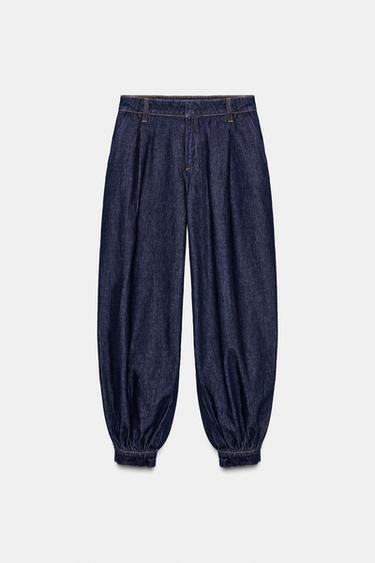 DENIM TROUSERS - Blue by Zara