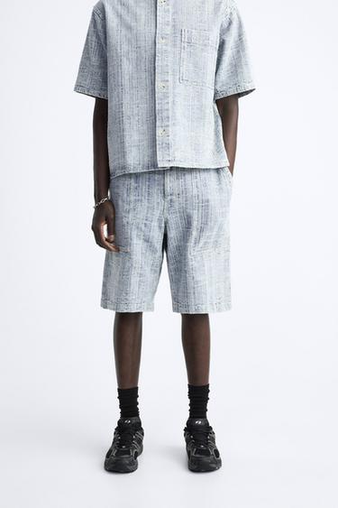 BERMUDA JACQUARD DENIM - Azul claro de Zara