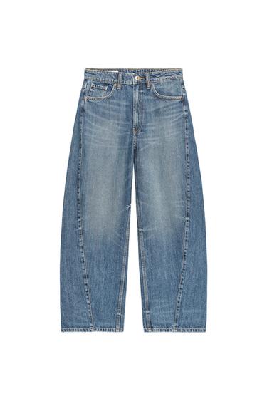 TRF BAGGY BARREL MID-WAIST JEANS - Blue by Zara