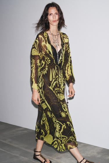 ZW COLLECTION PRINTED TUNIC DRESS - Yellow by Zara - Image 4