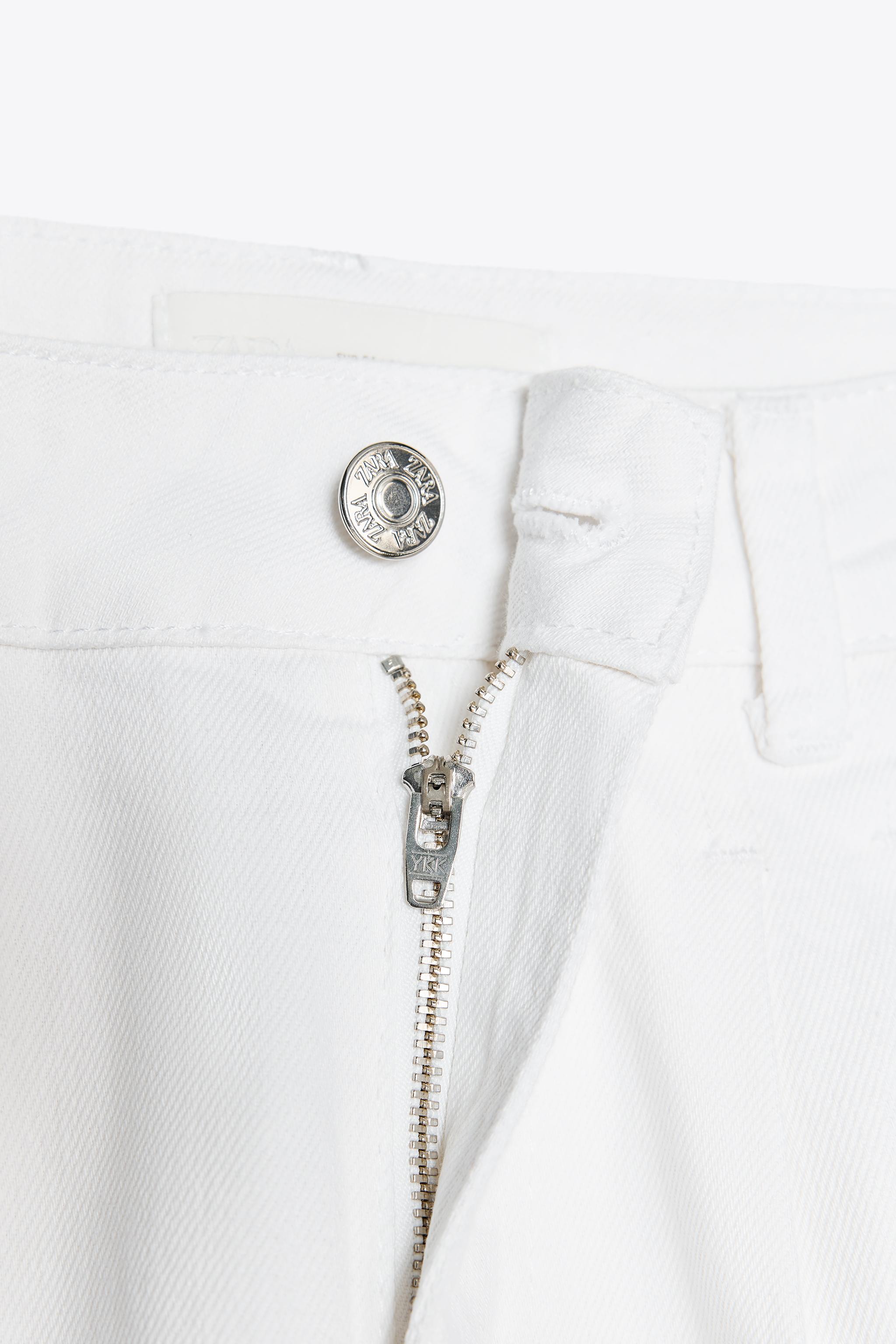 Z1975 MID-RISE WIDE LEG JEANS WITH DARTS - White | ZARA