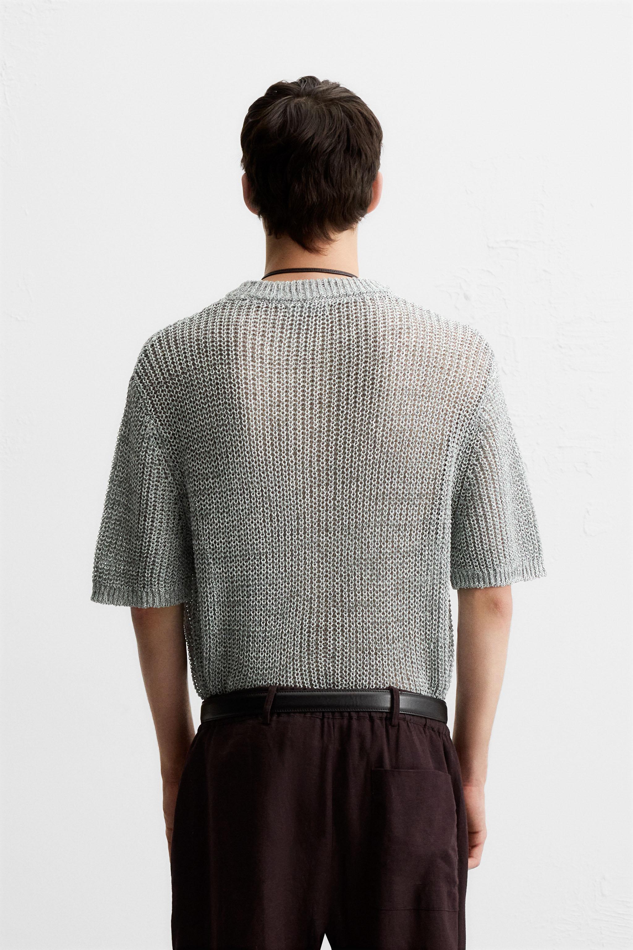 T-SHIRT EN MAILLE AJOURÉE