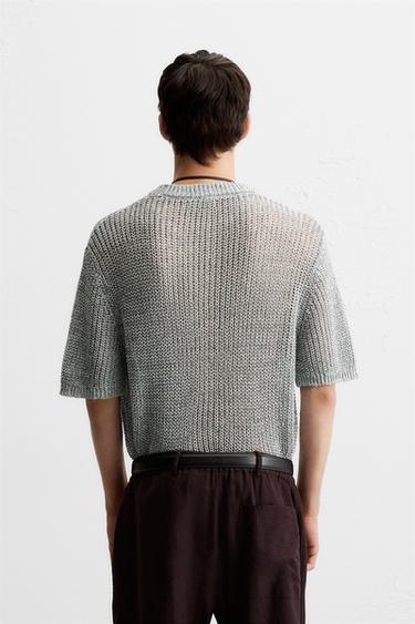 OPEN KNIT T-SHIRT - Light blue by Zara - Image 2