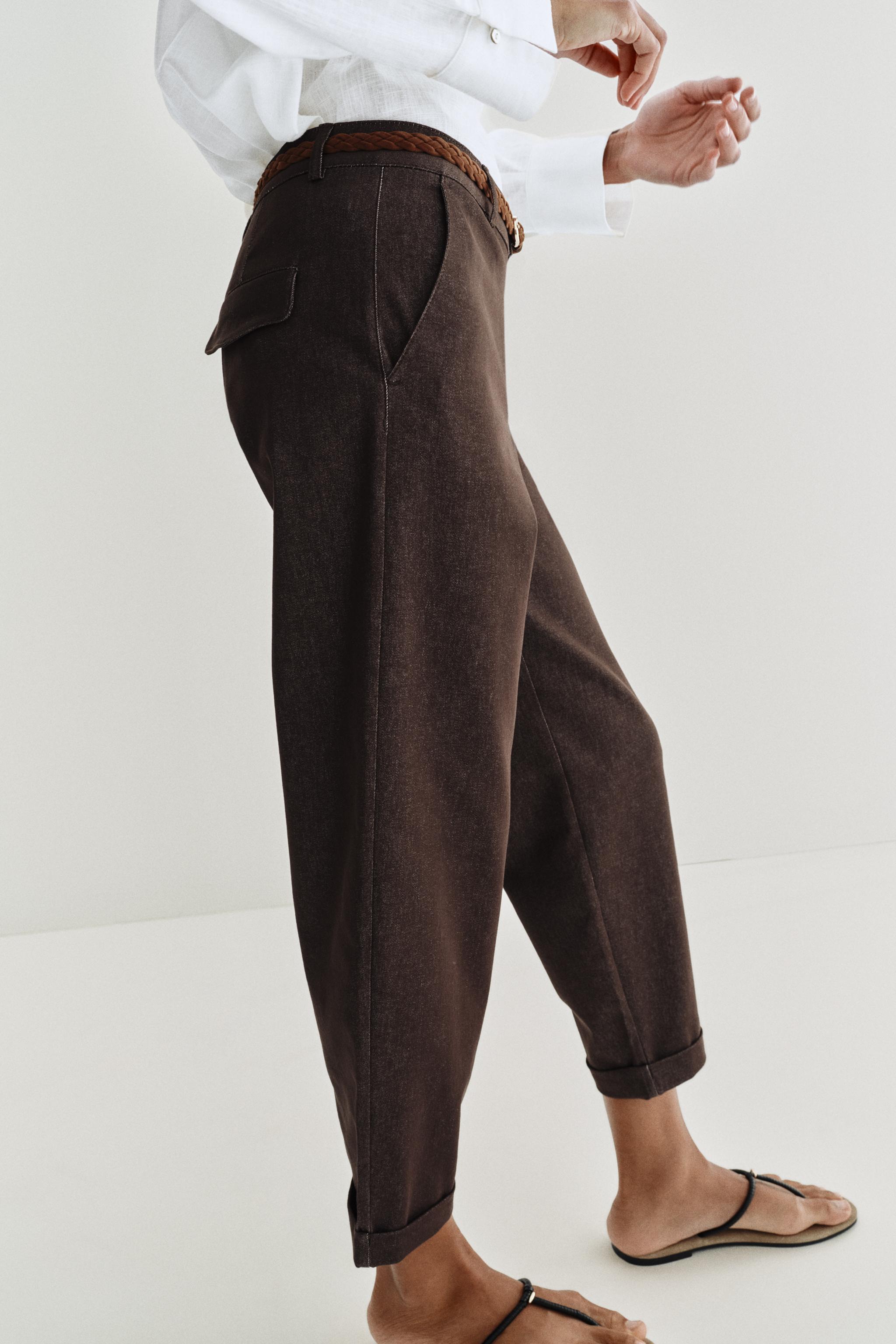 BRAIDED BELT CHINO PANTS