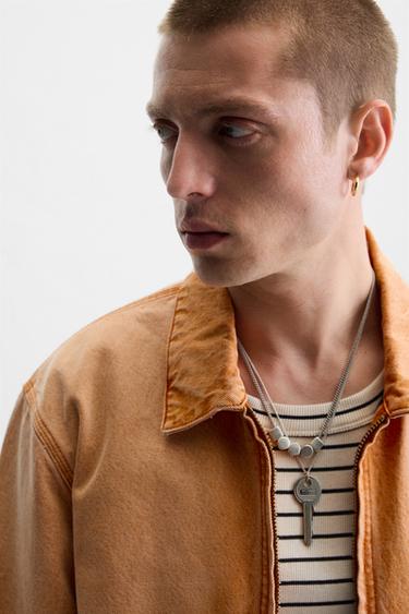 FADED JACKET WITH POCKETS - Orange by Zara - Image 4