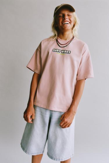 SURF PRINT T-SHIRT - Pink by Zara