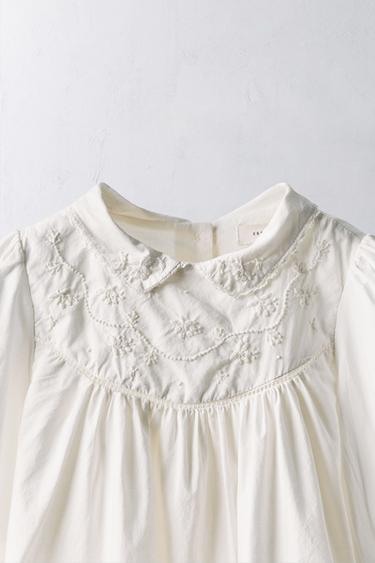 2-5 YEARS/ LIMITED EDITION EMBROIDERED FLORAL POPLIN DRESS - Ecru by Zara - Image 2