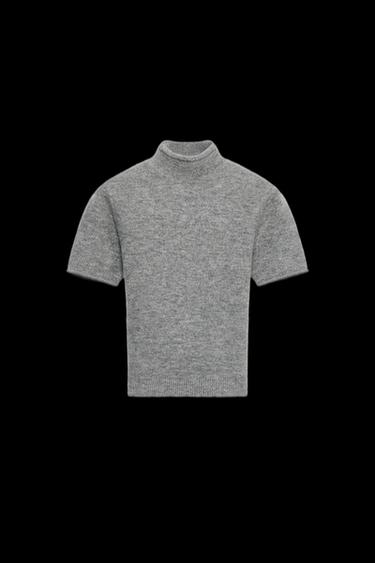 SOFT KNIT SHORT SLEEVE SWEATER - Light grey by Zara